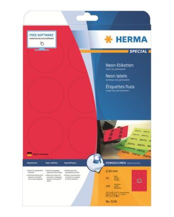 Herma Special Fluorescens-etiketter Mat 240 Etikette    60 Mm Rund