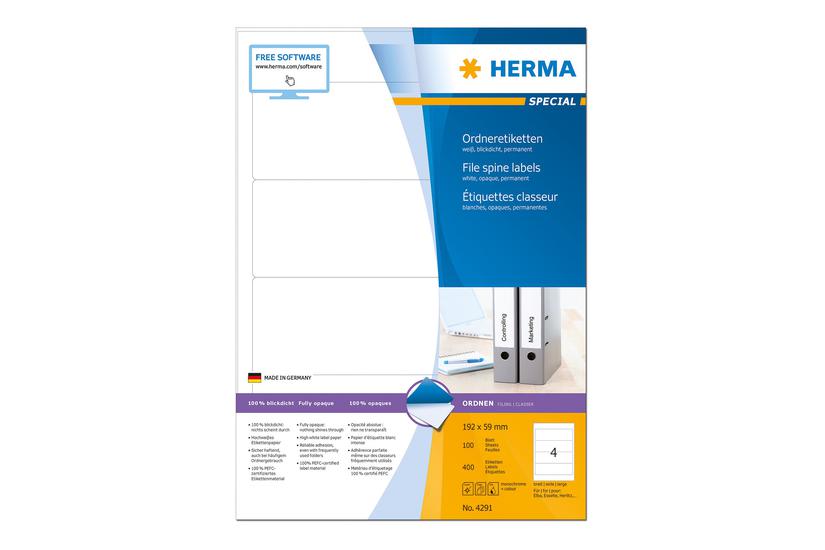 Herma Special Uigennemsigtige Mappemærkater Mat 400 Etikette 192 59 Mm