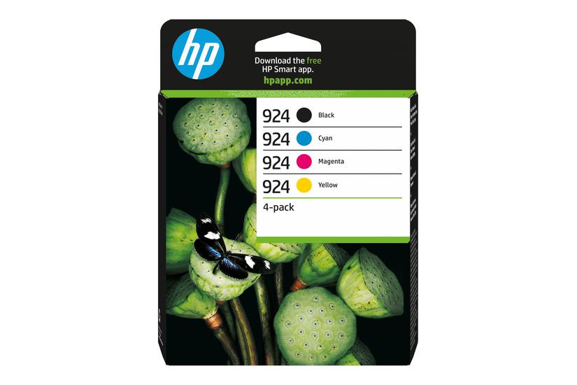Hp 924 Pakker Cyan Magenta Gul Sort Original Blækpatron