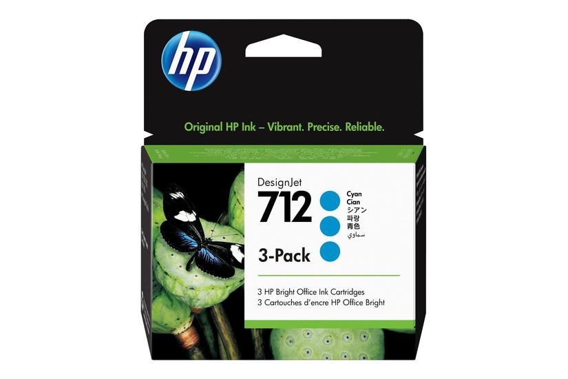 Hp 712 Pakker Cyan Original Designjet Blækpatron