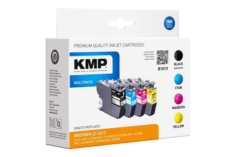 Kmp B101v Pakker Sort Gul Cyan Magenta Kompatibel Blækpatron Alternativ Til: Brother Lc3213bk Brother Lc3213c Brother Lc3213m Brother Lc3213y