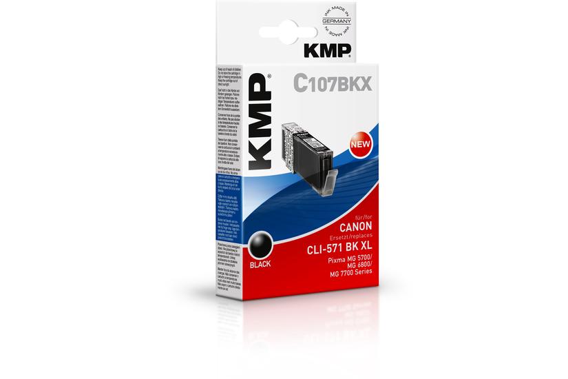 Kmp C107bkx Højtydende Sort Kompatibel Blækpatron Alternativ Til: Canon 0331c001 Canon Cli-571bk