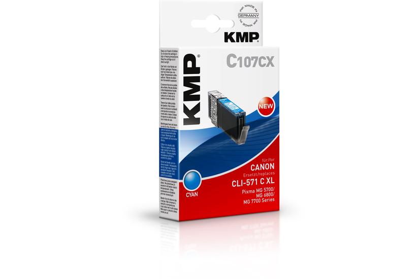 Kmp C107cx Højtydende Cyan Kompatibel Blækpatron Alternativ Til: Canon 0332c001 Canon Cli-571c