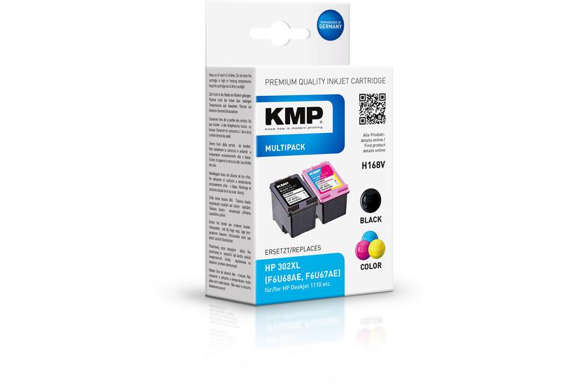 Kmp Multipack H168vx Pakker Sort Farve Cyan Magenta Gul Kompatibel Blækpatron Alternativ Til: Hp 302 Hp F6u67ae Hp F6u68ae