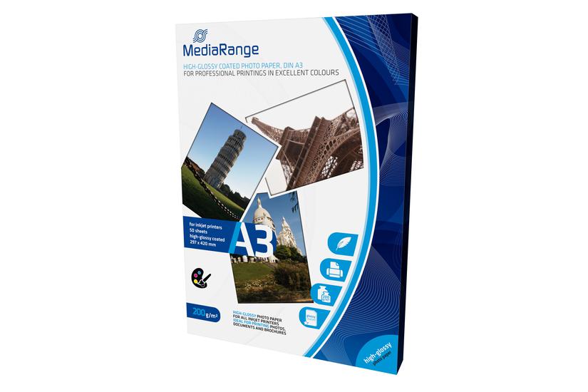 Mediarange Fotopapir Høj-skinnende 50 Ark A3 200