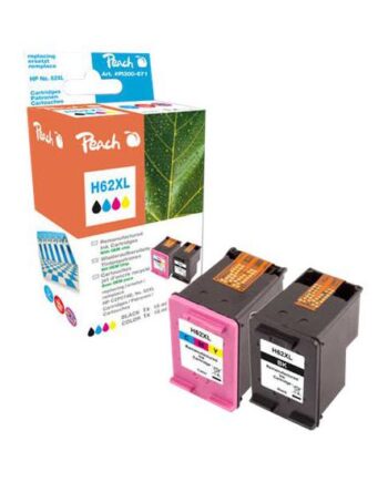 Peach   Pakker Sort  Farve  Cyan  Magenta  Gul  Kompatibel Genproduceret Blækpatron  Alternativ Til: Hp 62   Hp C2p05ae  Hp C2p07ae