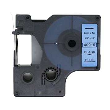Dymo 40916 D1 Sort På Blå Tape Kompatibel S0720710 9mm   7m