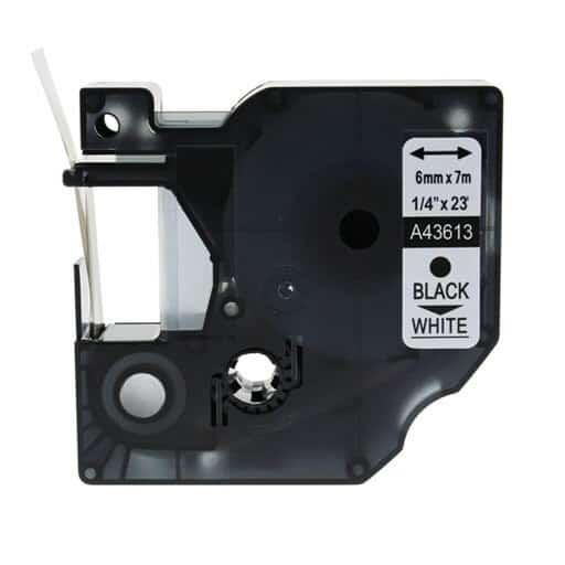 Dymo 43613 D1 Sort På Hvid Tape Kompatibel S0720780 6mm   7m