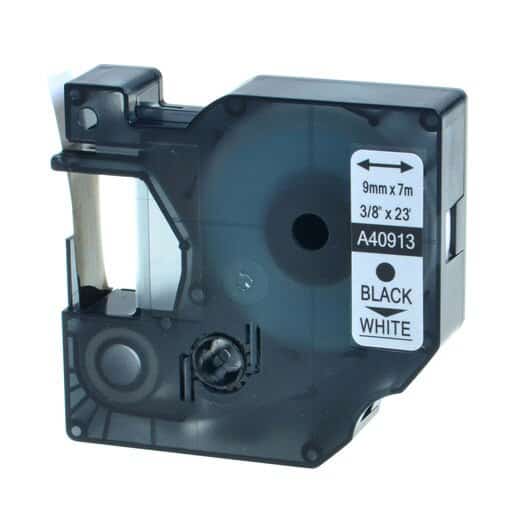 Dymo 40913 D1 Sort På Hvid Tape Kompatibel S0720680 9mm   7m