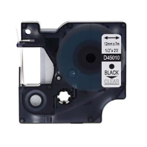 Dymo 45010 D1 Sort På Klar Tape Kompatibel S0720500 12mm   7m
