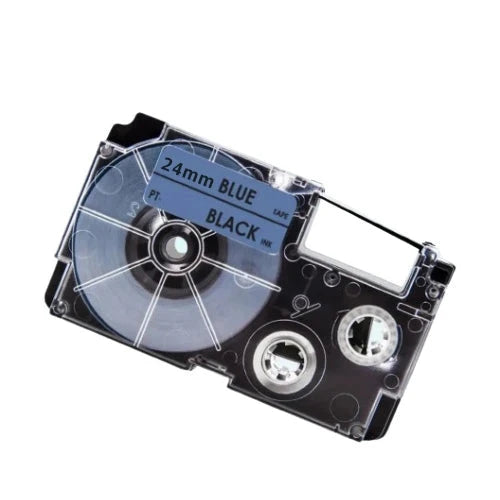 Casio Xr-24bu Sort Tekst Blå Tape 24 Mm Tape Kompatibel
