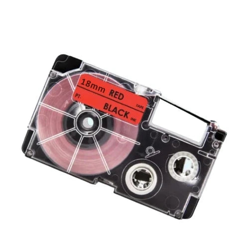 Casio Xr-18rd Sort Tekst Rød Tape 18 Mm Tape Kompatibel