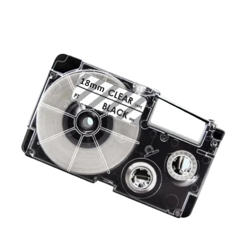 Casio Xr-18x Sort Tekst Klar Tape 18 Mm Tape Kompatibel