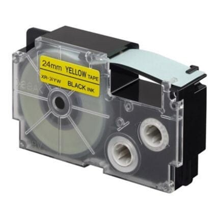Casio Xr-24yw Sort Tekst Gul Tape 24 Mm Tape Kompatibel