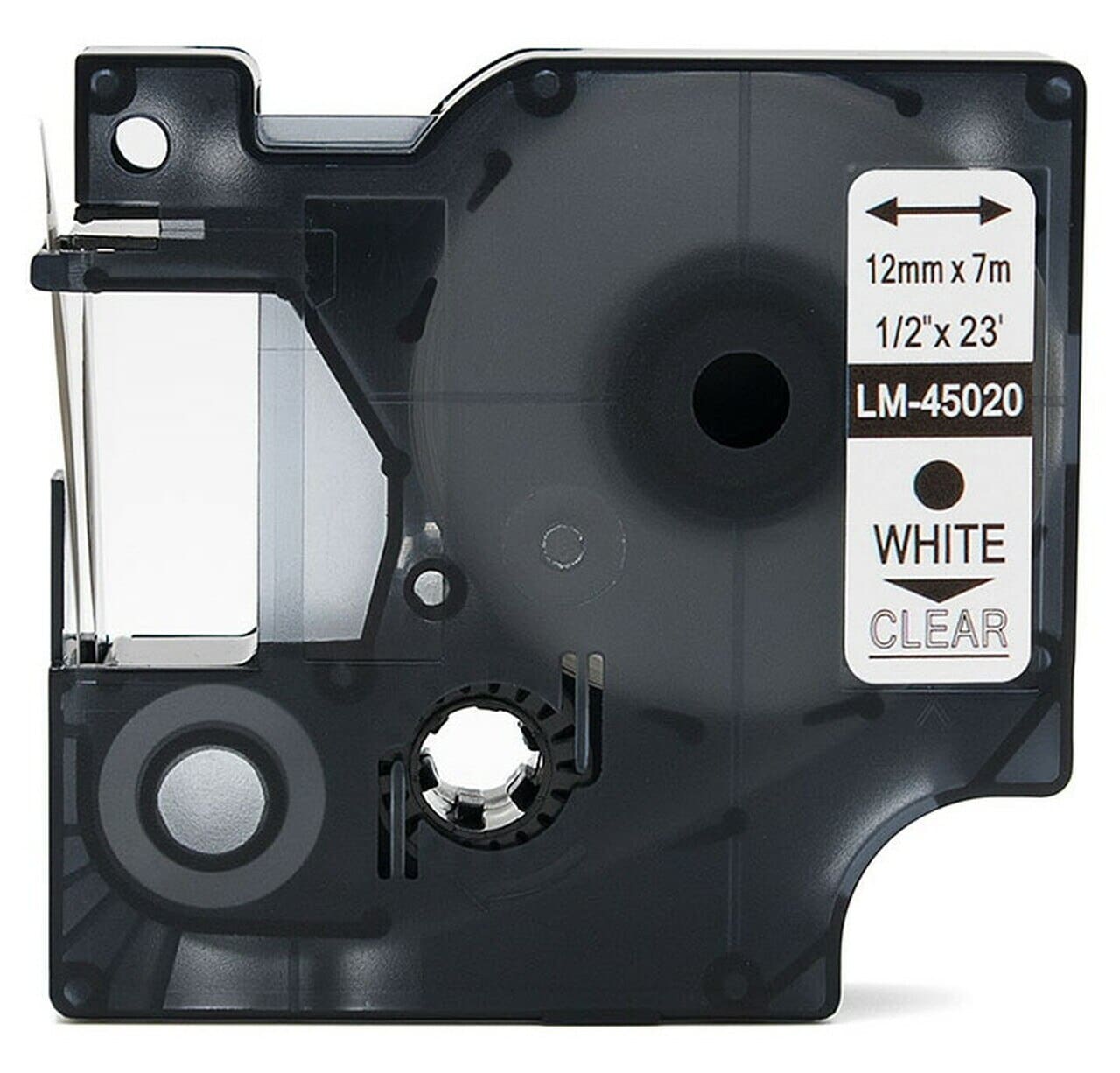Dymo 45020 D1 Hvid På Transparent Tape Kompatibel S0720600 12mm   7m