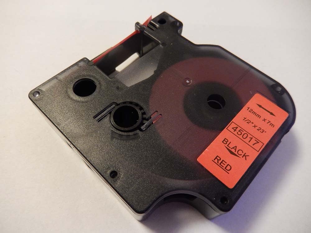 Dymo 45017 D1 Sort På Rød Tape Kompatibel S0720530 12mm   7m
