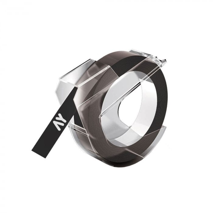 Dymo 3d Tape Hvid På Sort Plastiktape  9mm   3m  S0898130  Kompatibel