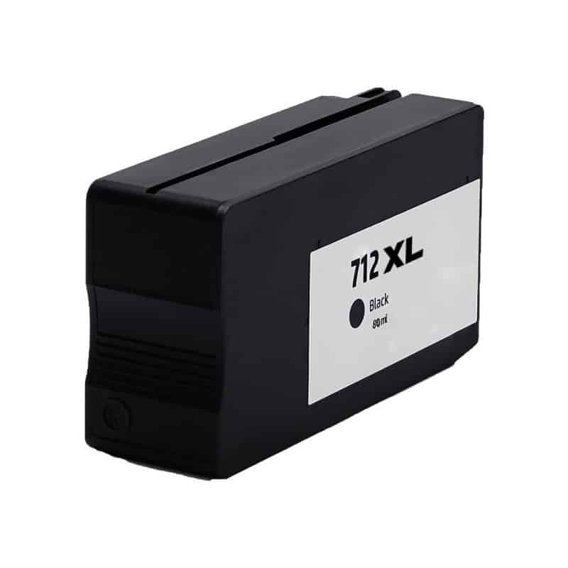 Hp 712  Sort Blækpatron Kompatibel 3ed71a 80ml