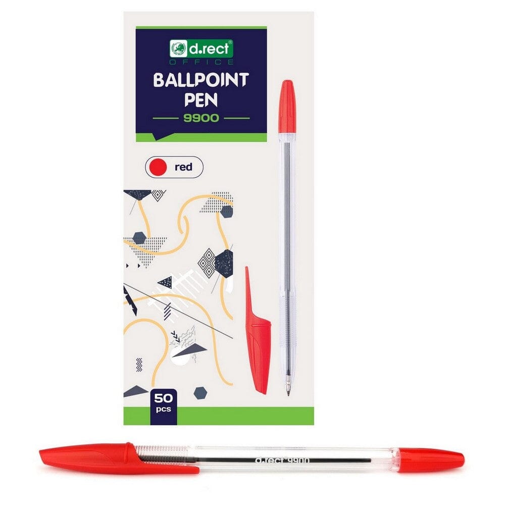 Kuglepen Ballpoint 9900 Rød 50 Stk