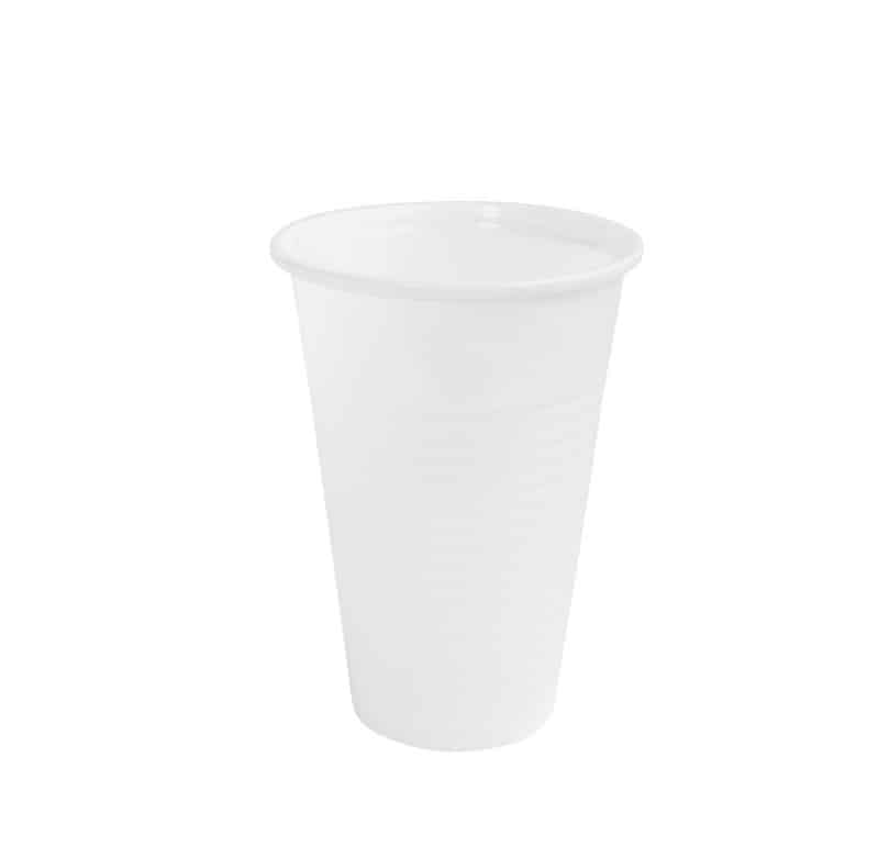 Plastik Kopper Genanvendelige 200 Ml Hvid 100 Stk