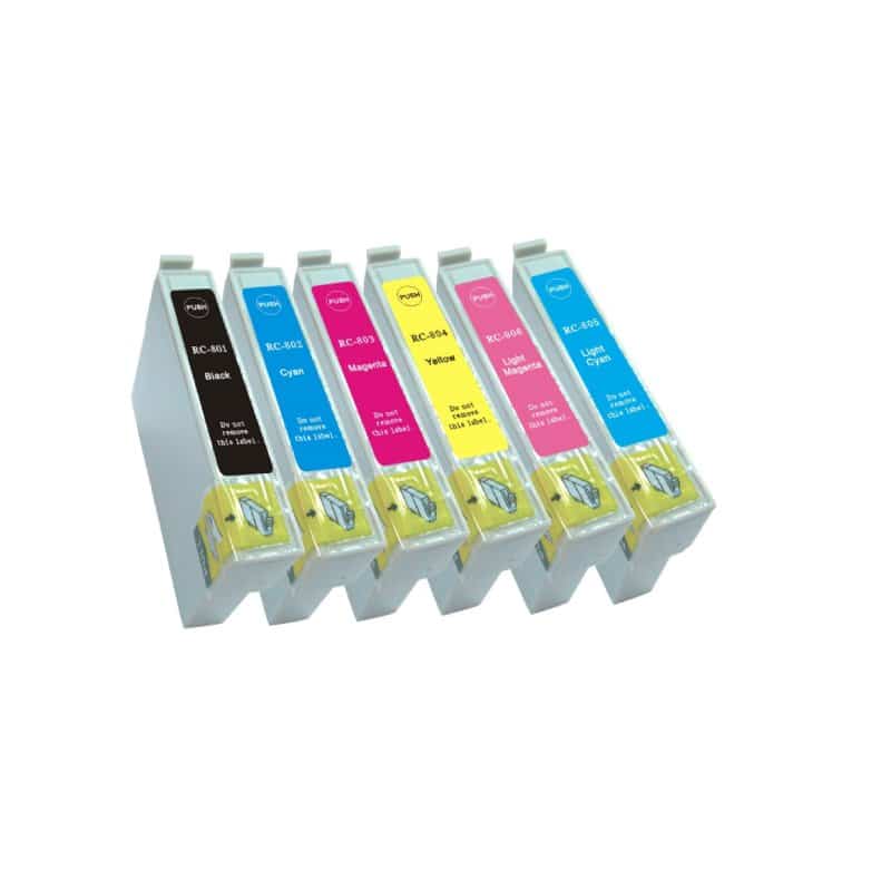 Rabatpakke Epson 807   Farver Bk- - - -lc-lm Kompatibel 807 75ml