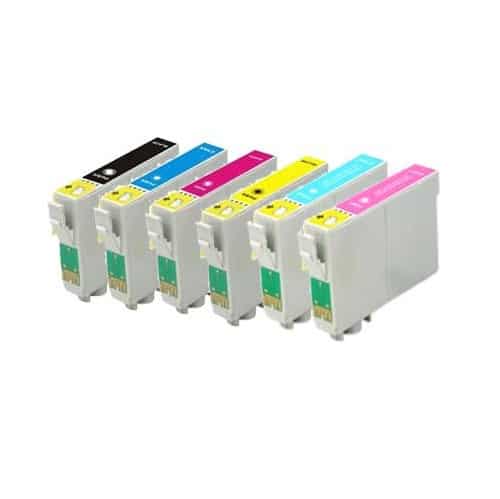 Rabatpakke Epson T0791 T0796   Farver Bk- - - -lc-lm Kompatibel T0791 90ml