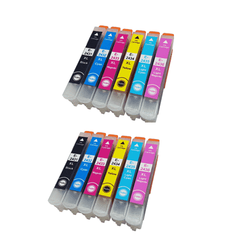 Rabatpakke Epson 24        Farver  Blækpatroner Kompatibel 24  130ml