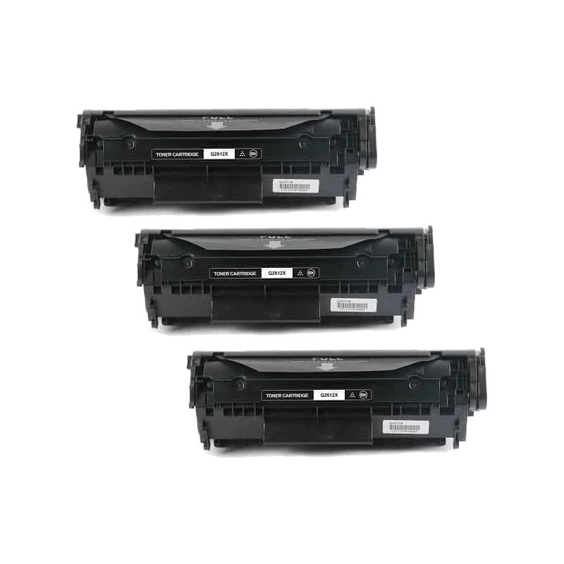 Rabatpakke Hp 12x Sort Stk Toner Kompatibel Q2612x 500 Sider