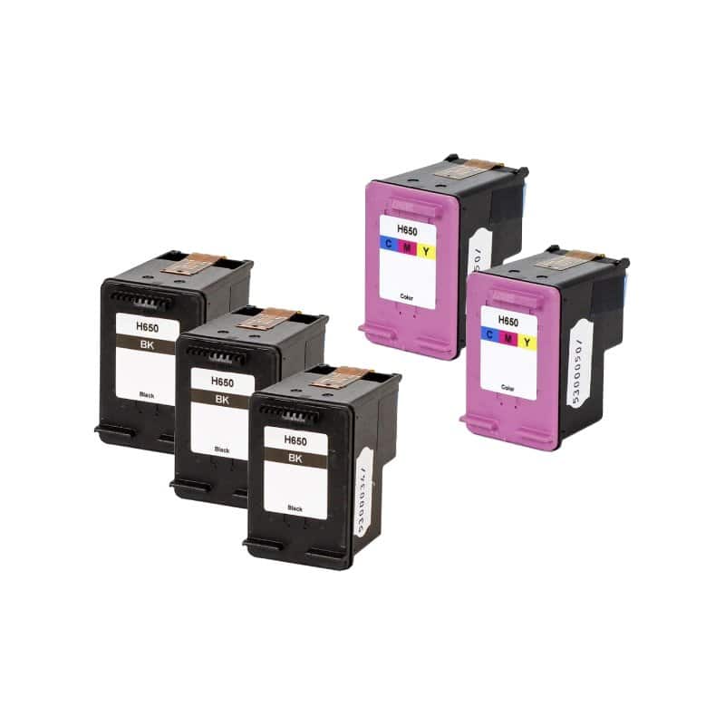 Rabatpakke Hp 650      Sort     Farve  Kompatibel 650    500 Sider