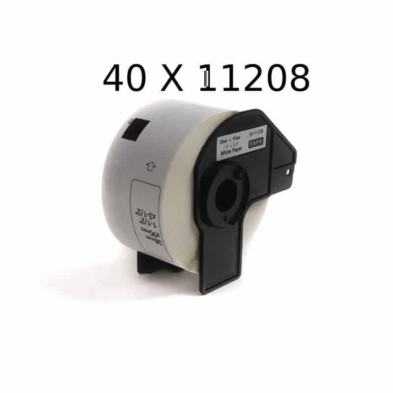 Rabatpakke 40 Stk Brother Dk11208 Adresseetiketter Kompatibel 400 Stk 38 90mm