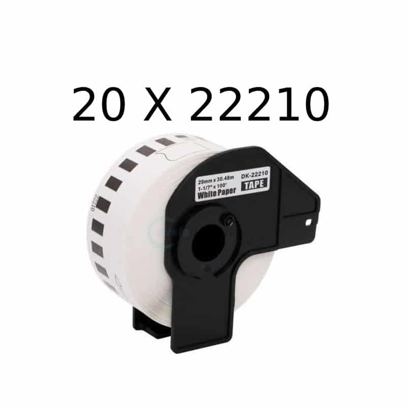 Rabatpakke 20 Stk Brother Dk22210 Etiketter Kompatibel 9cm 30 5m
