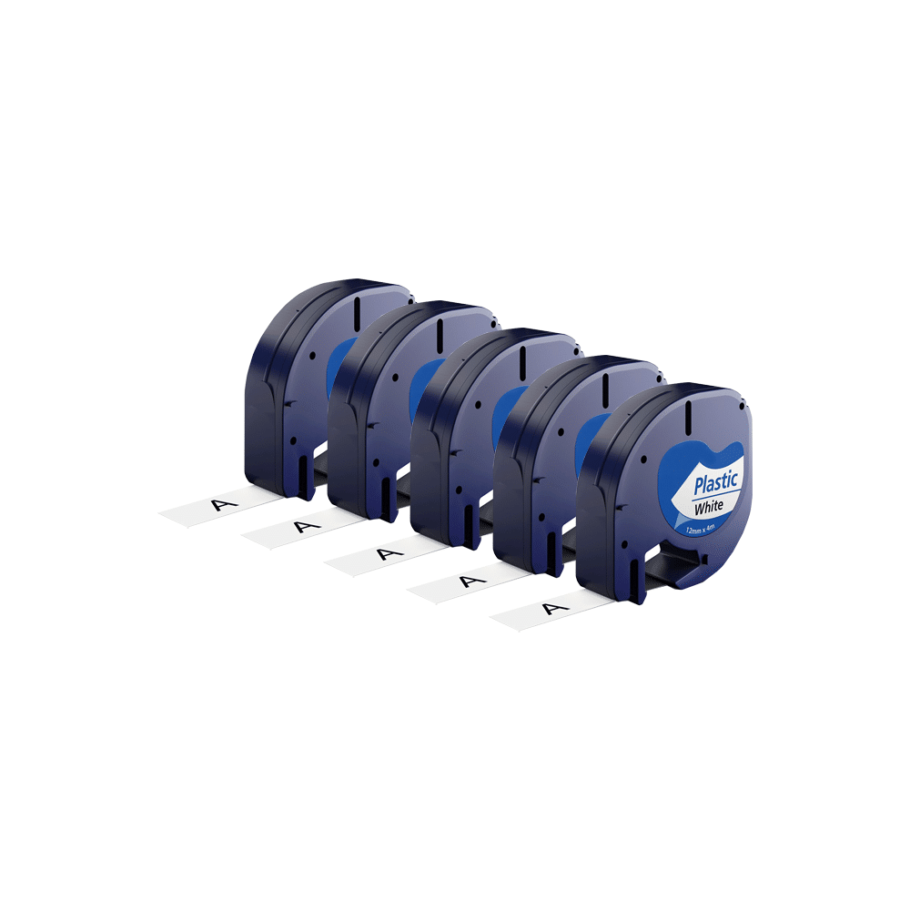 Rabatpakke   Stk Dymo 91201   91221 Sort På Hvid Tape Kompatibel 12 Mm