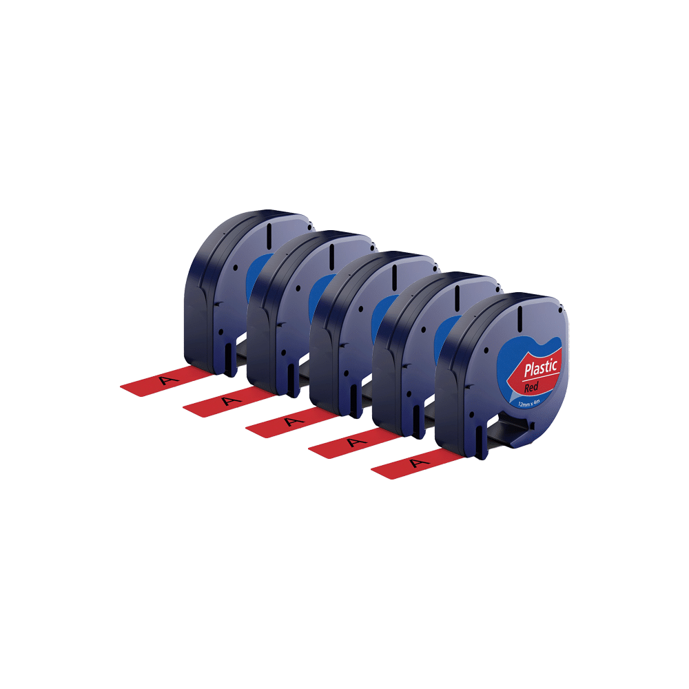 Rabatpakke   Stk Dymo 91203   91223 Sort På Rød Tape Kompatibel 12 Mm