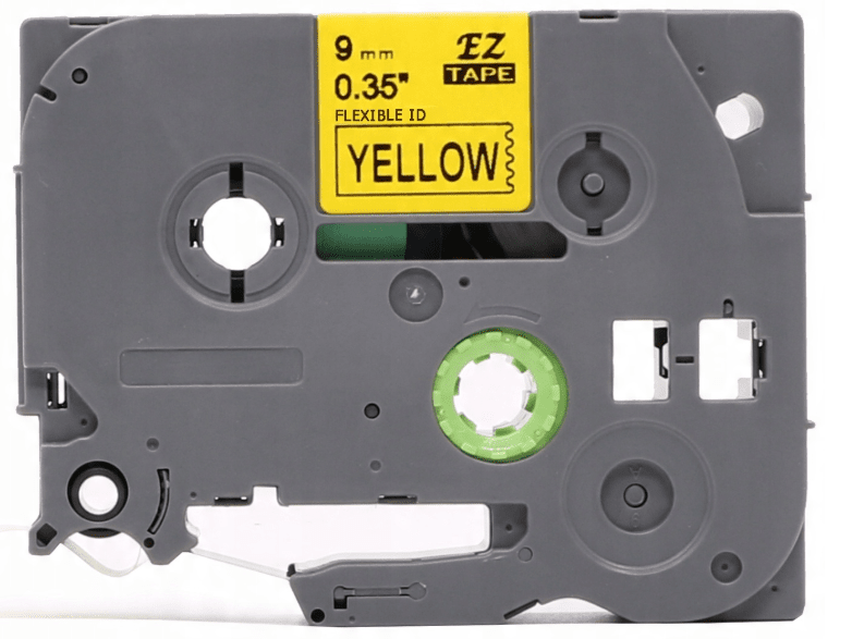 Brother Tzefx621 Tape Sort Tekst På Gul Tape Fleksibel 9mm 8m Uoriginal