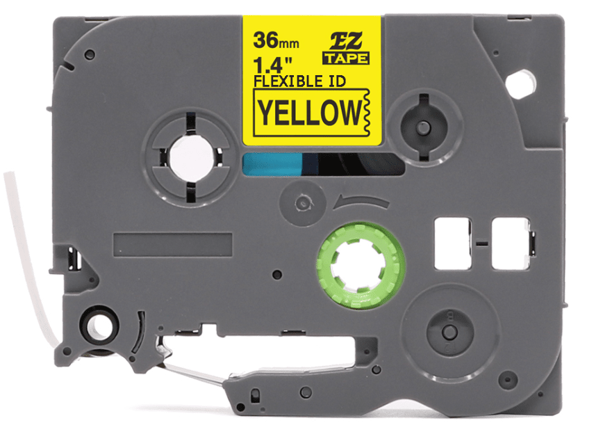 Brother Tzefx661 Tape Sort Tekst På Gul Tape Fleksibel 36mm 8m Uoriginal