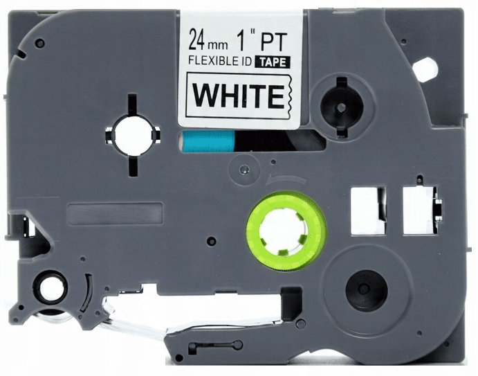 Brother Tzefx251 Tape Sort Tekst På Hvid Tape Fleksibel  24mm   8m  Uoriginal