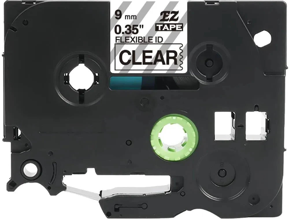 Brother Tzefx121 Tape Sort Tekst På Klar Tape Fleksibel 9mm 8m Uoriginal