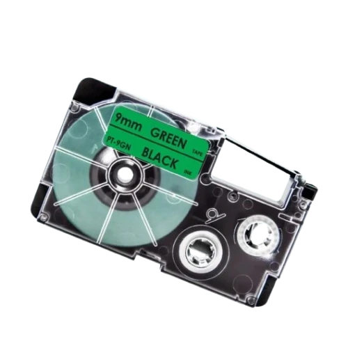 Casio Xr-9gn Sort Tekst   Grøn Tape   Mm       Tape Kompatibel