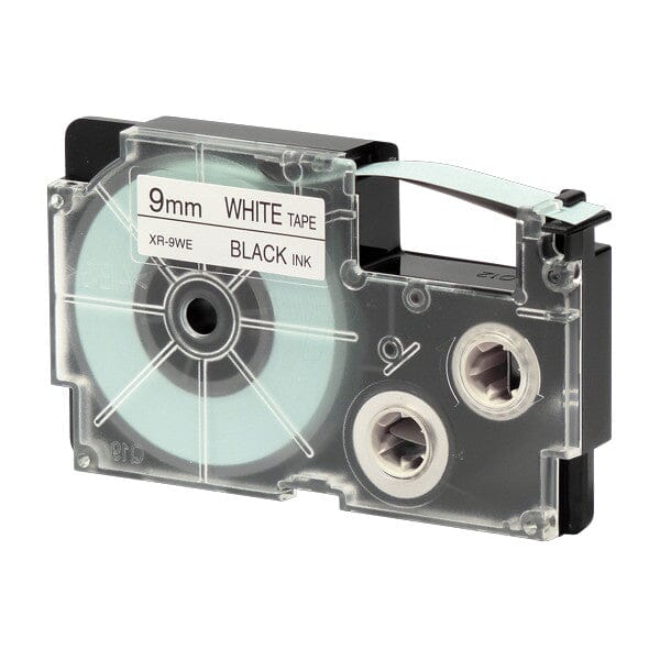 Casio Xr-9we Sort Tekst   Hvid Tape   Mm       Tape Kompatibel