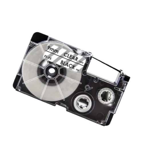 Casio Xr-9x Sort Tekst   Klar Tape   Mm       Tape Kompatibel