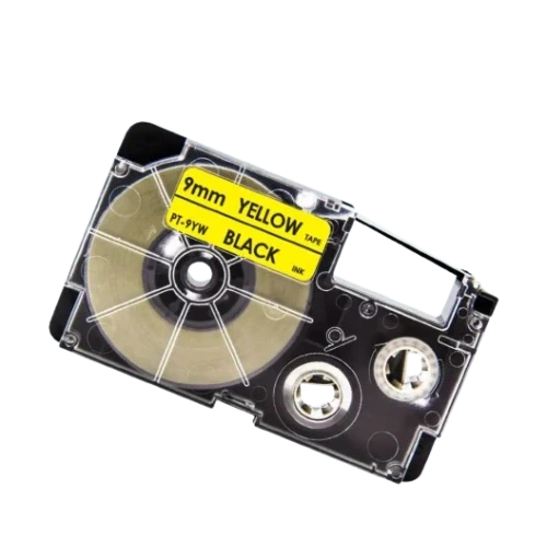 Casio Xr-9yw Sort Tekst Gul Tape Mm Tape Kompatibel