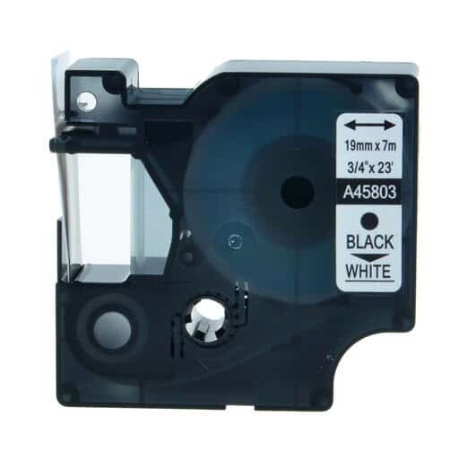 Dymo 45803 D1 Sort På Hvid Tape Kompatibel S0720830 19mm   7m