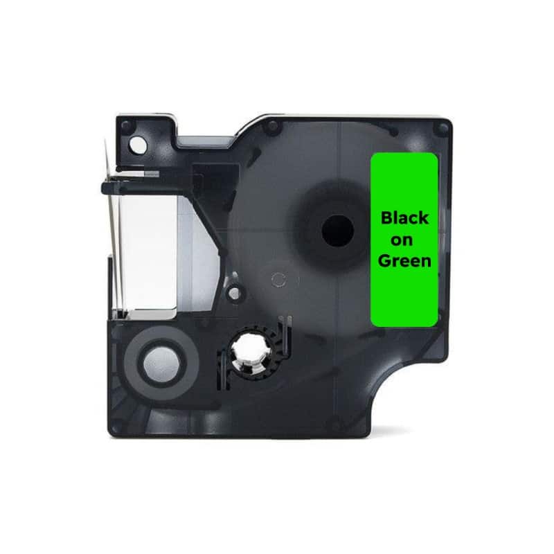 Dymo 53719 Sort På Grøn Tape Kompatibel S0720990 24mm   7m