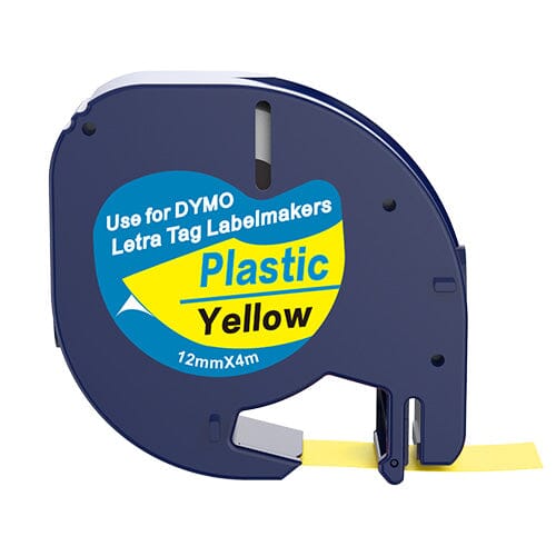 Dymo 91202   91222 Sort På Gul Plastiktape 12 Mm  S0721620 Kompatibel