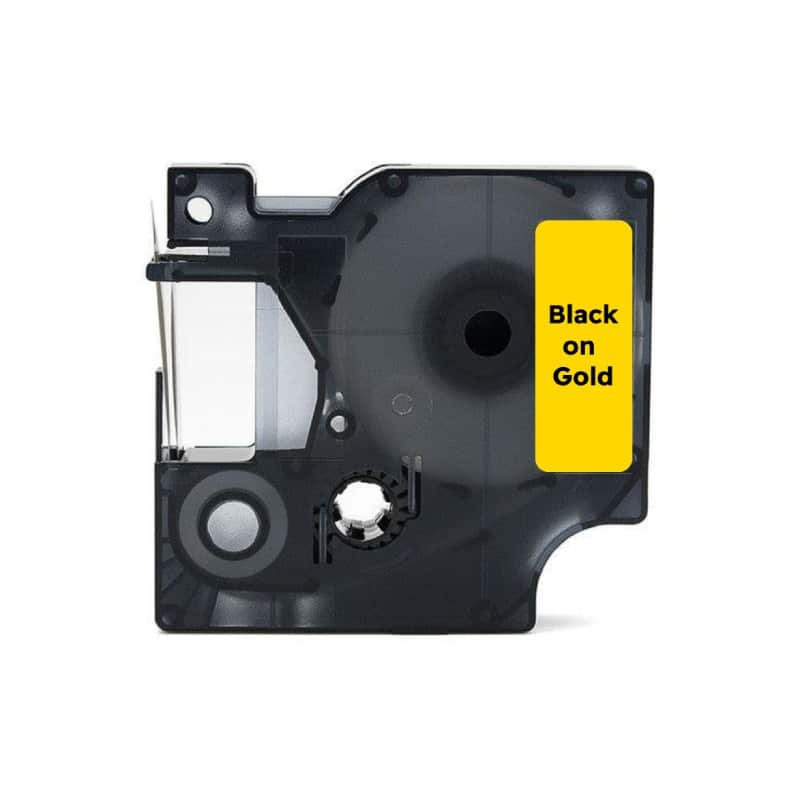 Dymo 53723 Sort På Guld Tape Kompatibel S0721010 24mm   7m