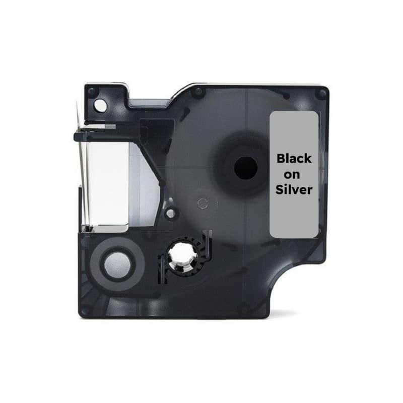 Dymo 53722 Sort På Sølv Tape Kompatibel S0721010 24mm   7m