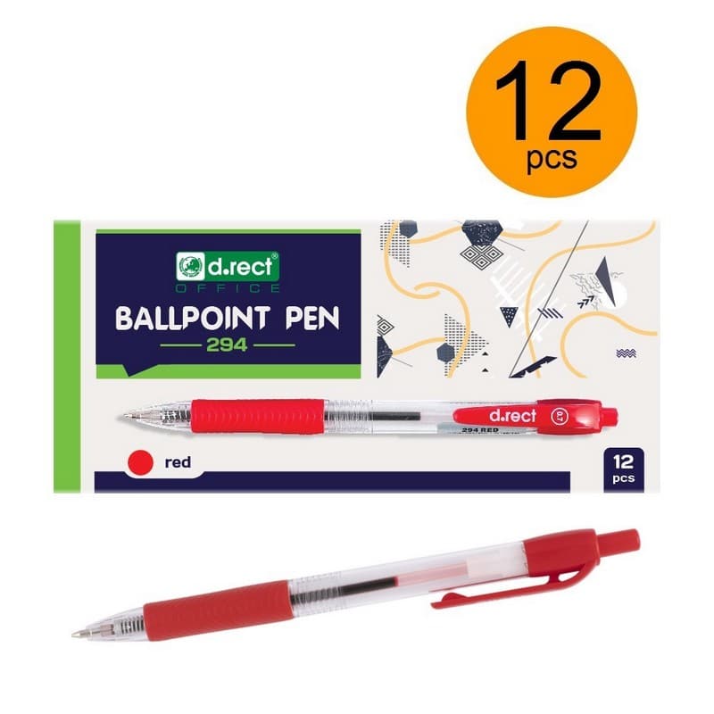 Kuglepen Ballpoint 294 Rød Pakke Med 12 Stk