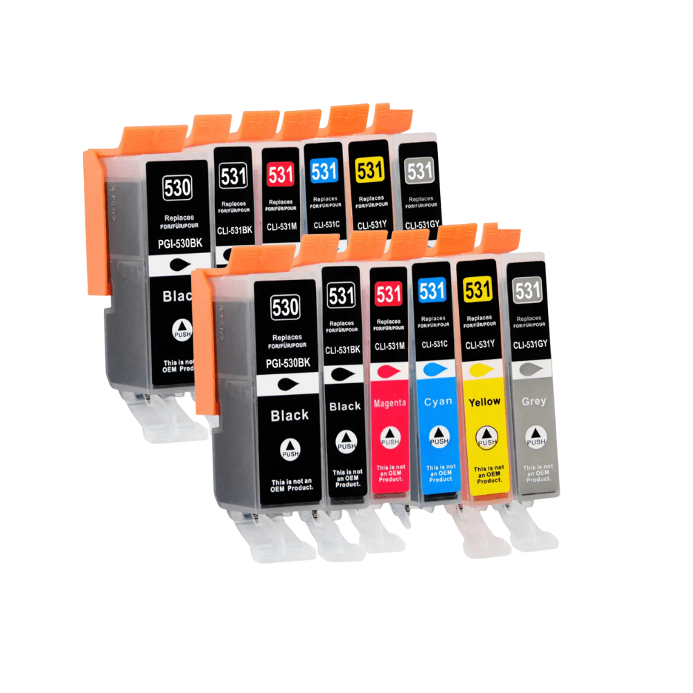 Pakke Sæt Canon Pgi-530 Cli-531 2x Pgbk-bk- - - -gy Alternativ 180 Ml