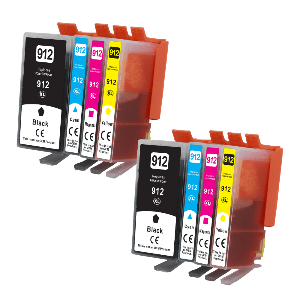 Pakke Sæt Hp 912   2x4 Farver Bk- - -   Alternativ  163 Ml