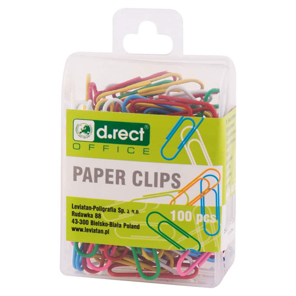 Papirclips 28 Mm Farvede Clips    Pakke   100 Stk